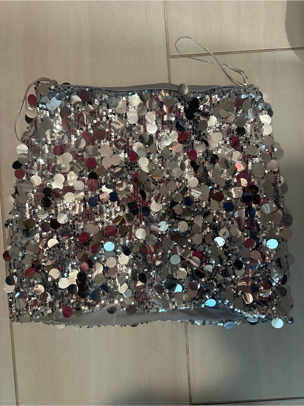 Judith March Silver Sequin Mini Skirt